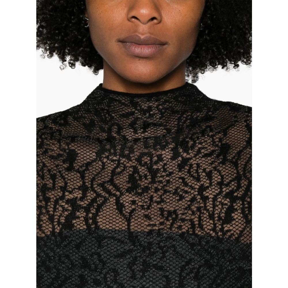 Twinset Zwarte Sweatshirt Aw24 Damesmode Black Dames