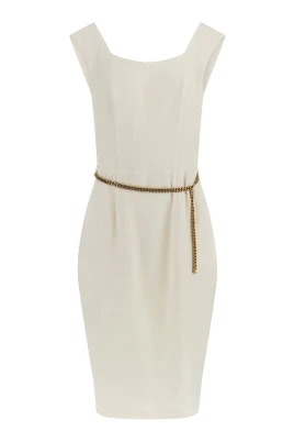 Beige Maxi Klänning Modell AG053