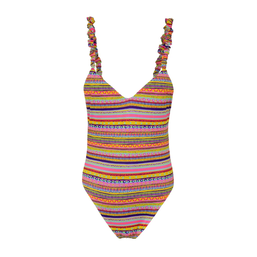 Me-Fui Seashell Open Back Monokini Badpak Multicolor Dames