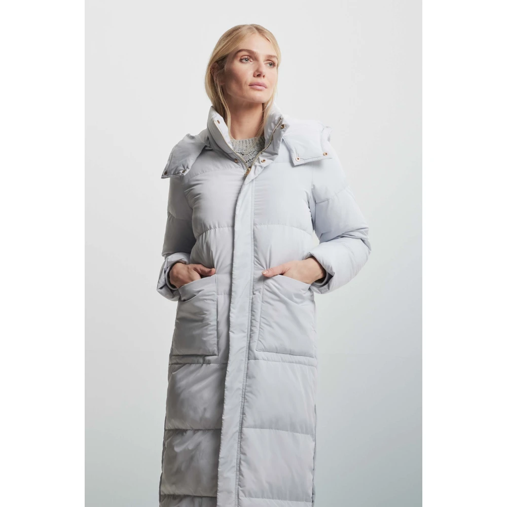 Kocca Gewatteerde donsjas met afneembare capuchon Gray Dames