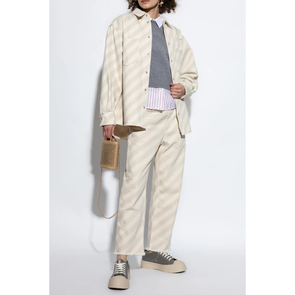 Marni Wijde broek Beige Dames