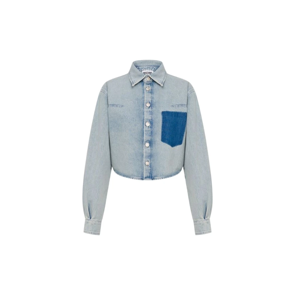 Moschino Women's Blue Lightweight Cotton Denim Shirt