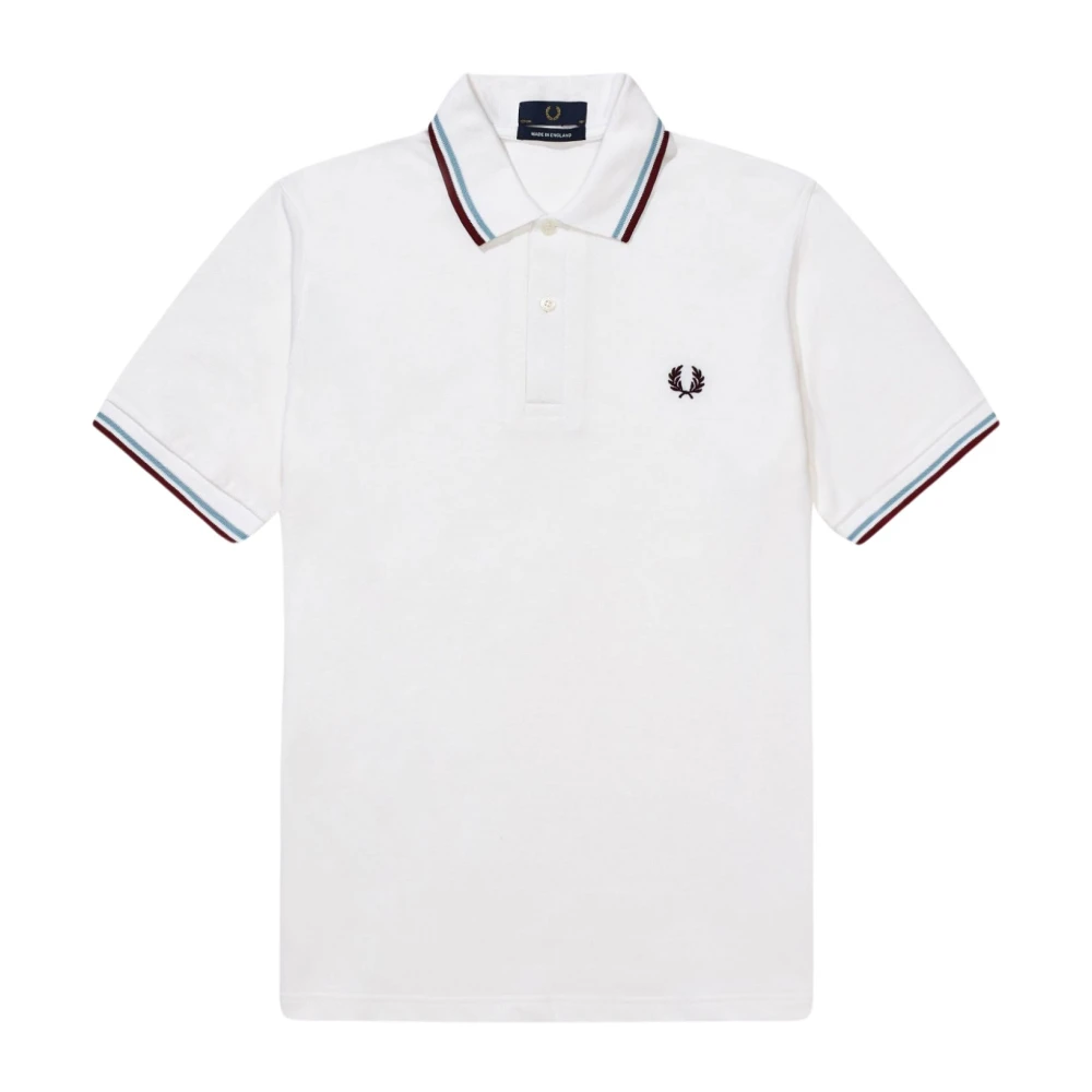 Fred Perry Originele Twin Tipped Polo in Wit IJs Maroon White Heren