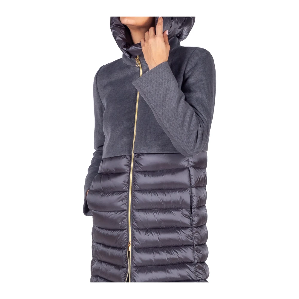 Emme DI Marella Grijze Dubbellaagse Gewatteerde Pufferjas Gray Dames