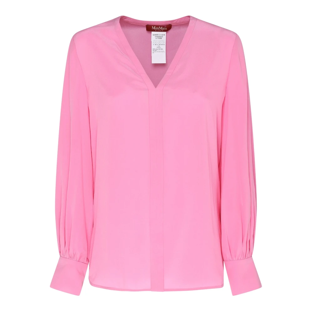 Max Mara Studio Rosa Blus Elegant Stil Pink, Dam