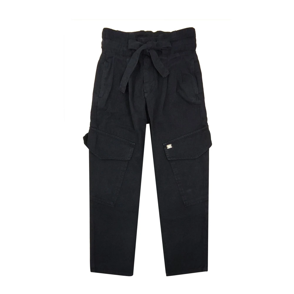 Pinko Girls Black Trousers, 13 Y, Cotton Trousers