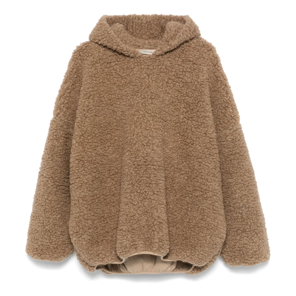 Fear Of God Dune Wollen Fleece Hoodie Brown Heren