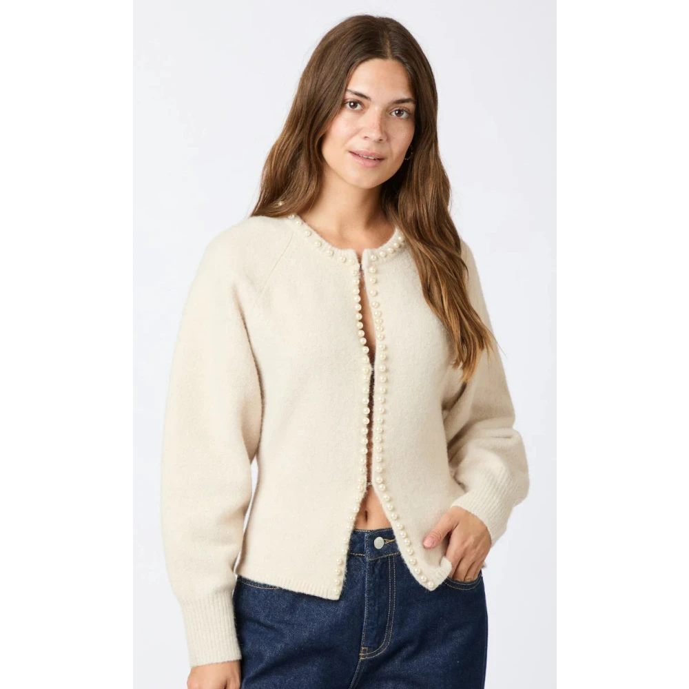 NEO NOIR Parel Gebreide Vest Ivoor Beige Dames