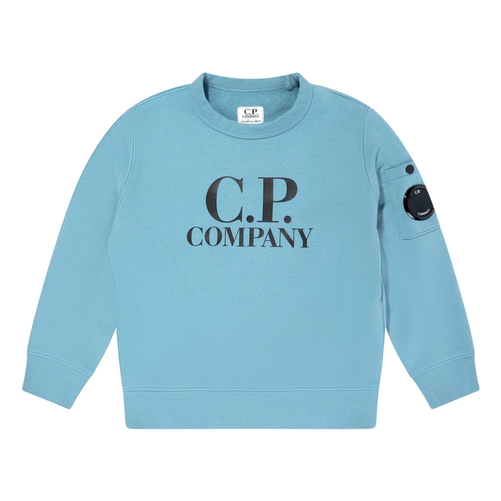 C.p. Company Logo Sweatshirt - Male - Kids Sweatshirts - Blue - 4 Y - Kids