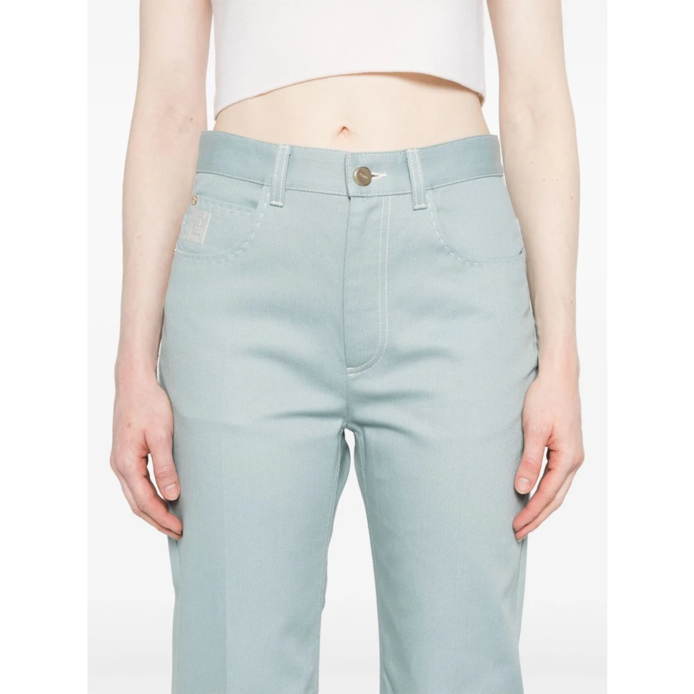 Fendi Hoge taille rechte jeans Blue Dames