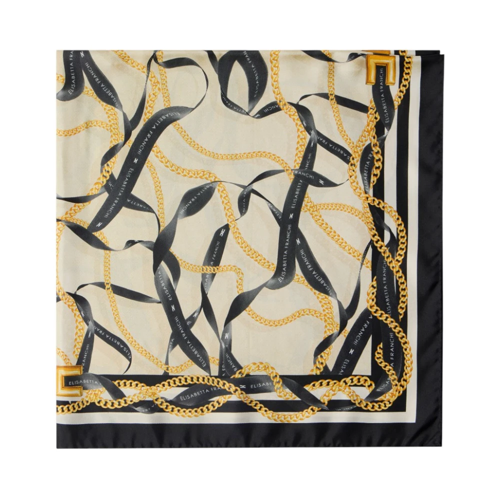 Elisabetta Franchi Women's Multicolor Silk Scarves, One Size, Square Silk Twill Foulard