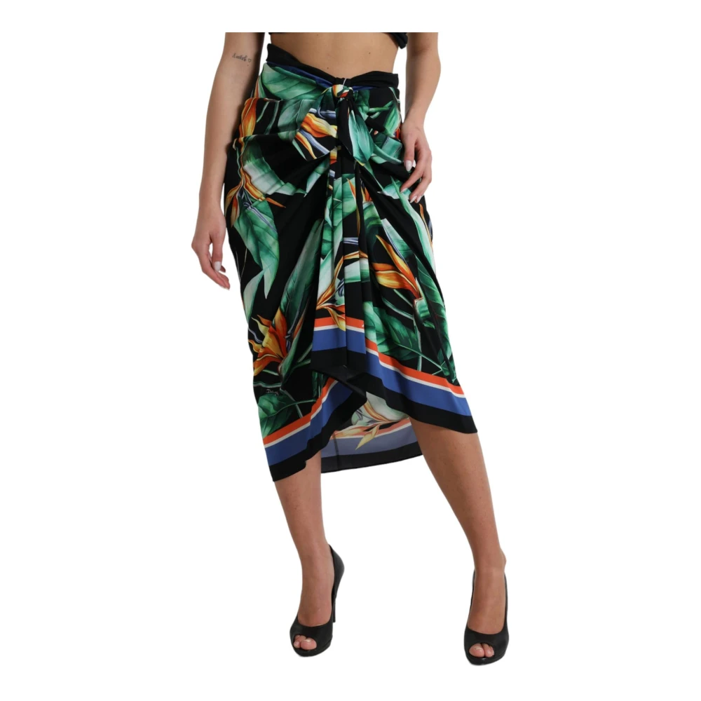 Dolce & Gabbana Women's Multicolor Floral High Waist Wrap Midi Skirt - Midi Skirts - 2XS - Skirts