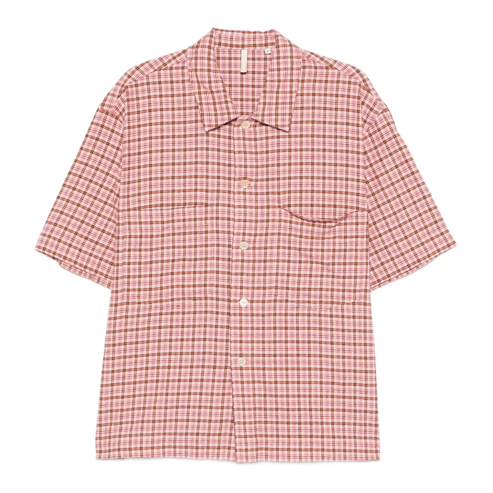 Sunflower Pink Loose-Fitting Short-Sleeved Shirt - Male - Short Sleeve Shirts - M - Shirts