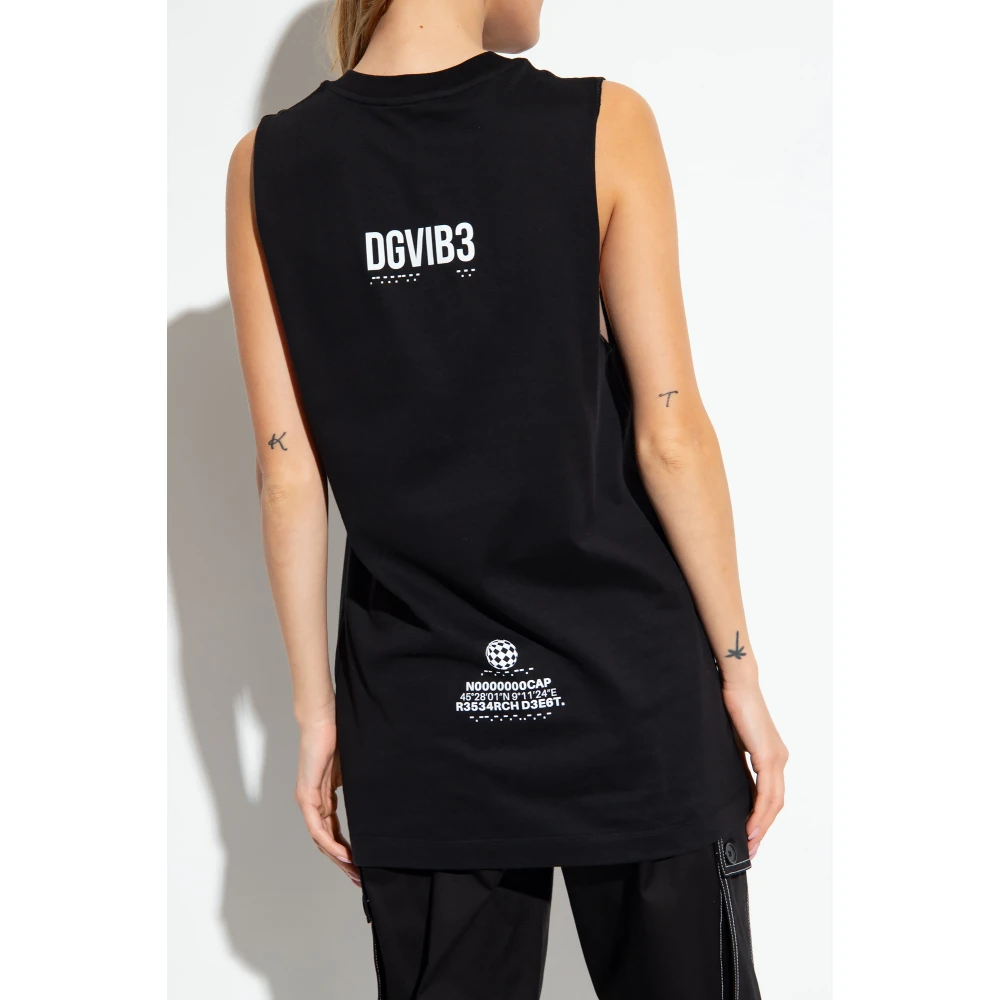 Dolce & Gabbana Bedrukt T-shirt Black Dames