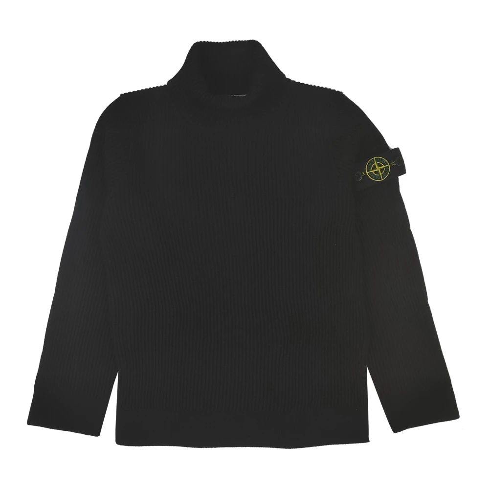 Stone Island Boys Black Turtleneck Jumper - Kids Knitwear - 8 Y - Kids