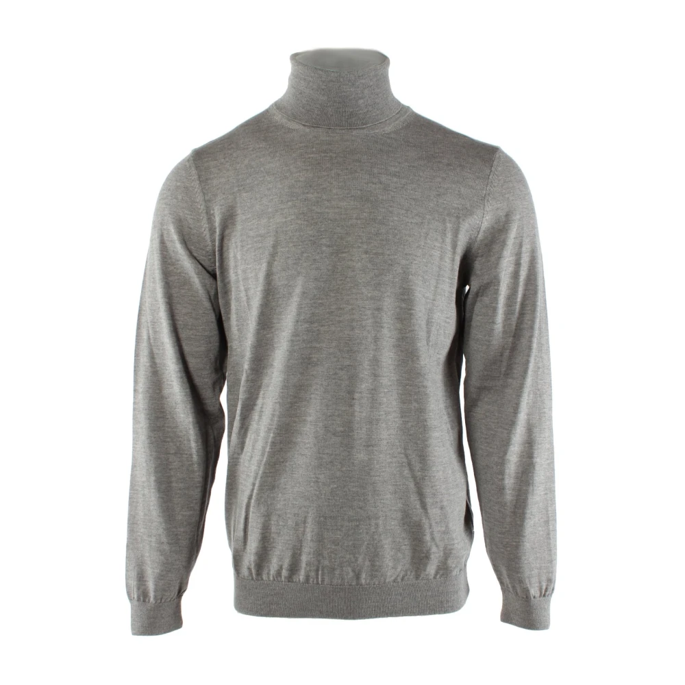 Hugo Men's Gray Turtlenecks, 2XL, Grey Wool Turtleneck Jumper