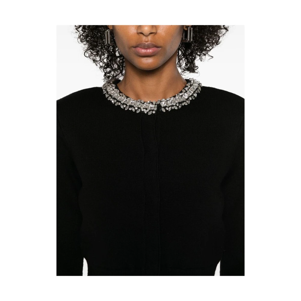 Self Portrait Zwarte trui met schoudervullingen Black Dames