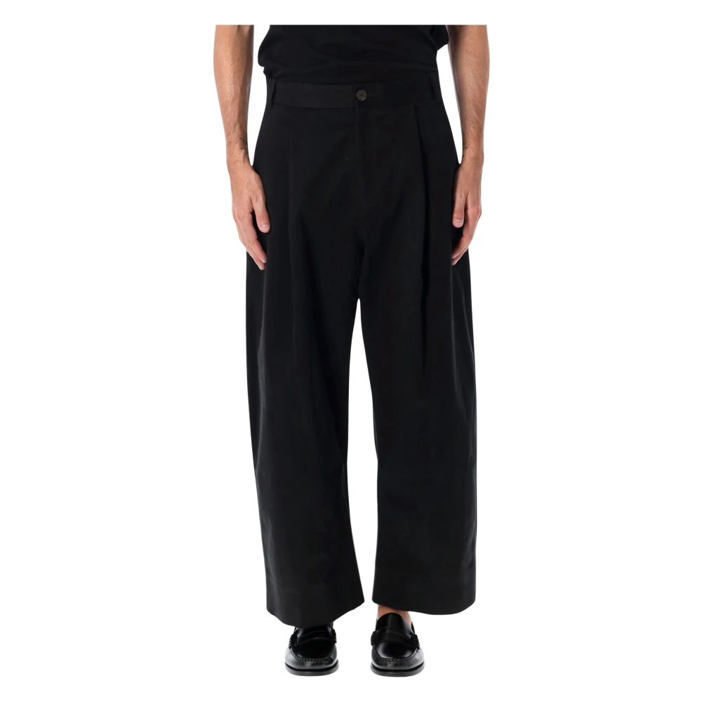 Studio Nicholson Sorte Deep Pleat Volume Pants - Man Pants Black L - Immagine 3
