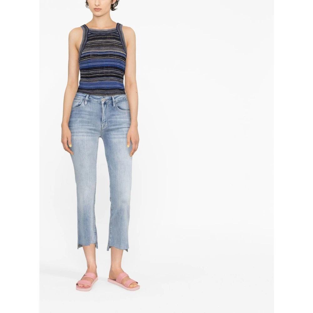 Frame Cropped Jeans Blue Dames