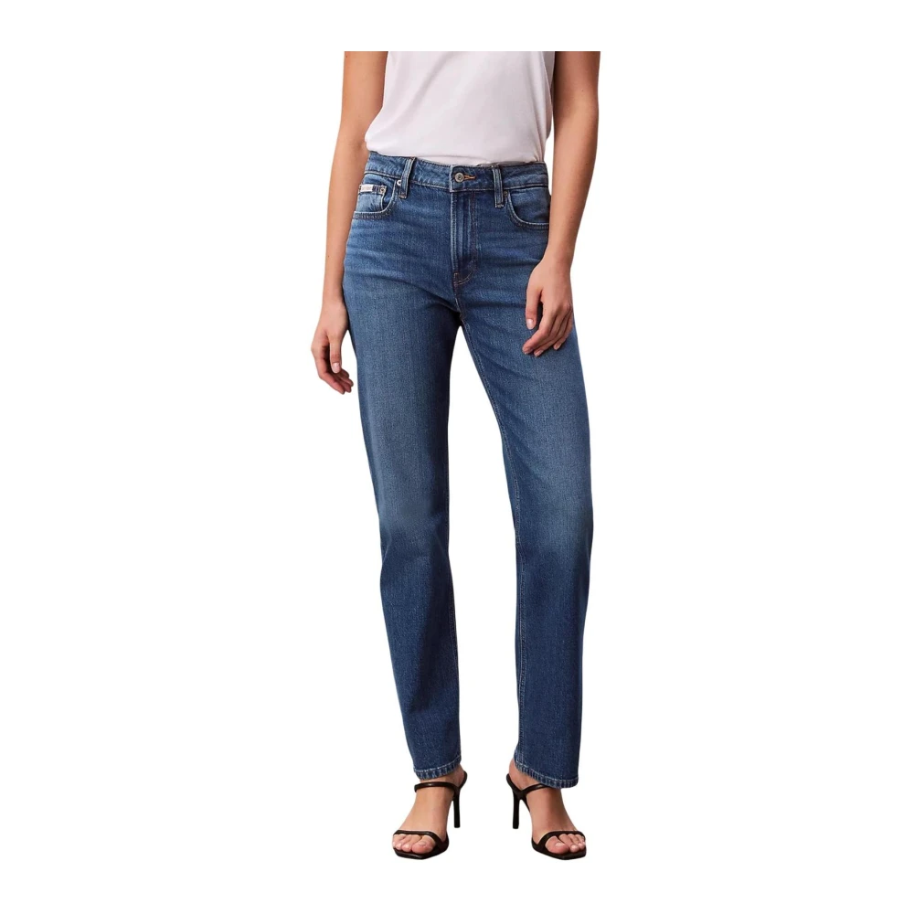 Calvin Klein Jeans Zip And Button Front Pocket Jeans - Female - Slim Fit Jeans - Blue - W28 - Jeans