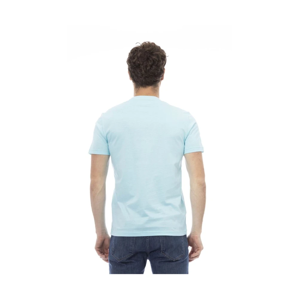 Baldinini Elegante lichtblauwe katoenen T-shirt Blue Heren