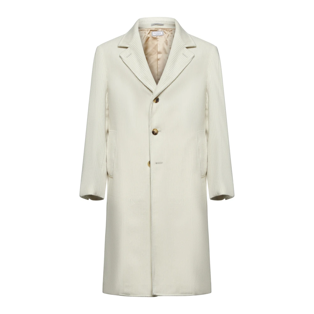 BRUNELLO CUCINELLI Kasjmier Corduroy Enkellange Jas Beige Heren