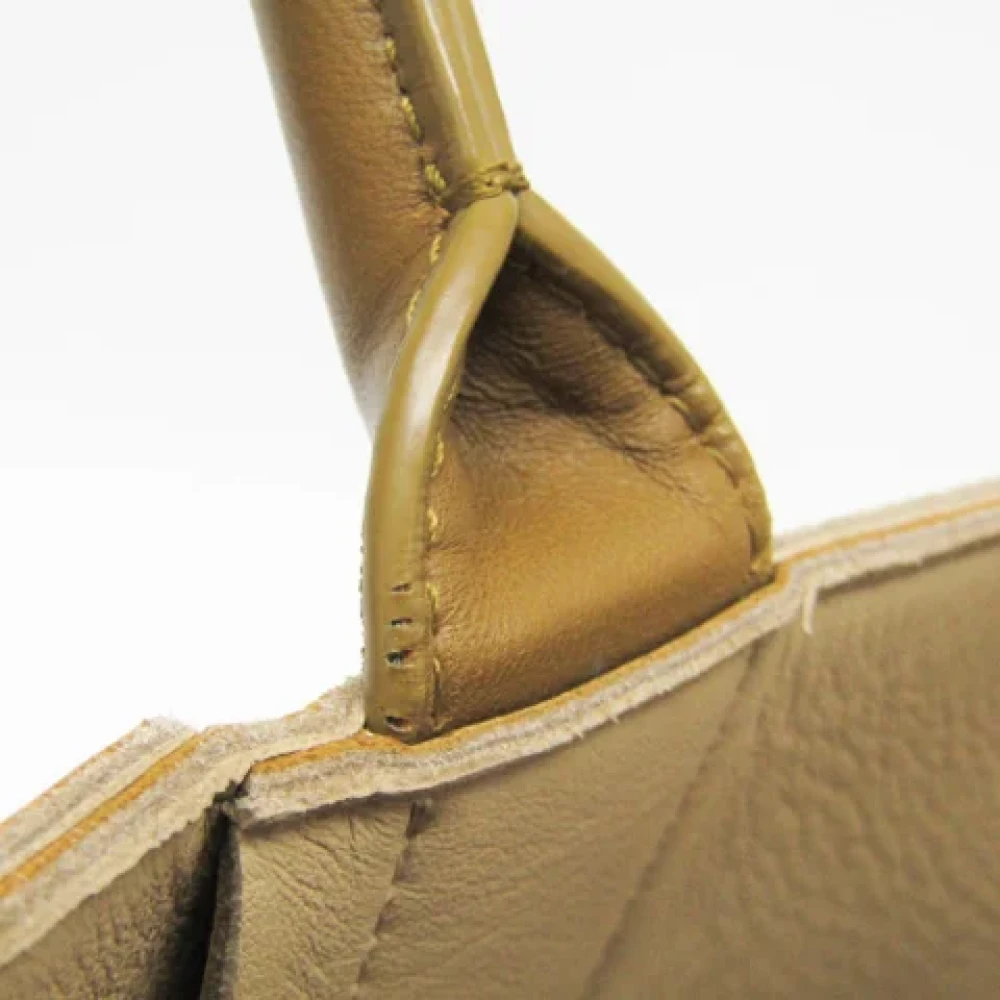 Bottega Veneta Vintage Pre-owned Leather handbags Beige Dames