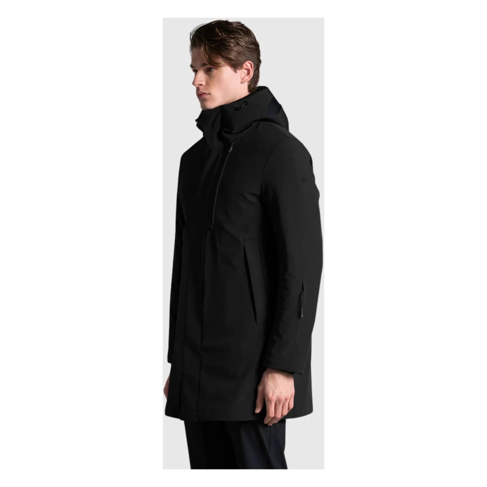 Duno Zwarte Parka met 3-laags stof Black Heren