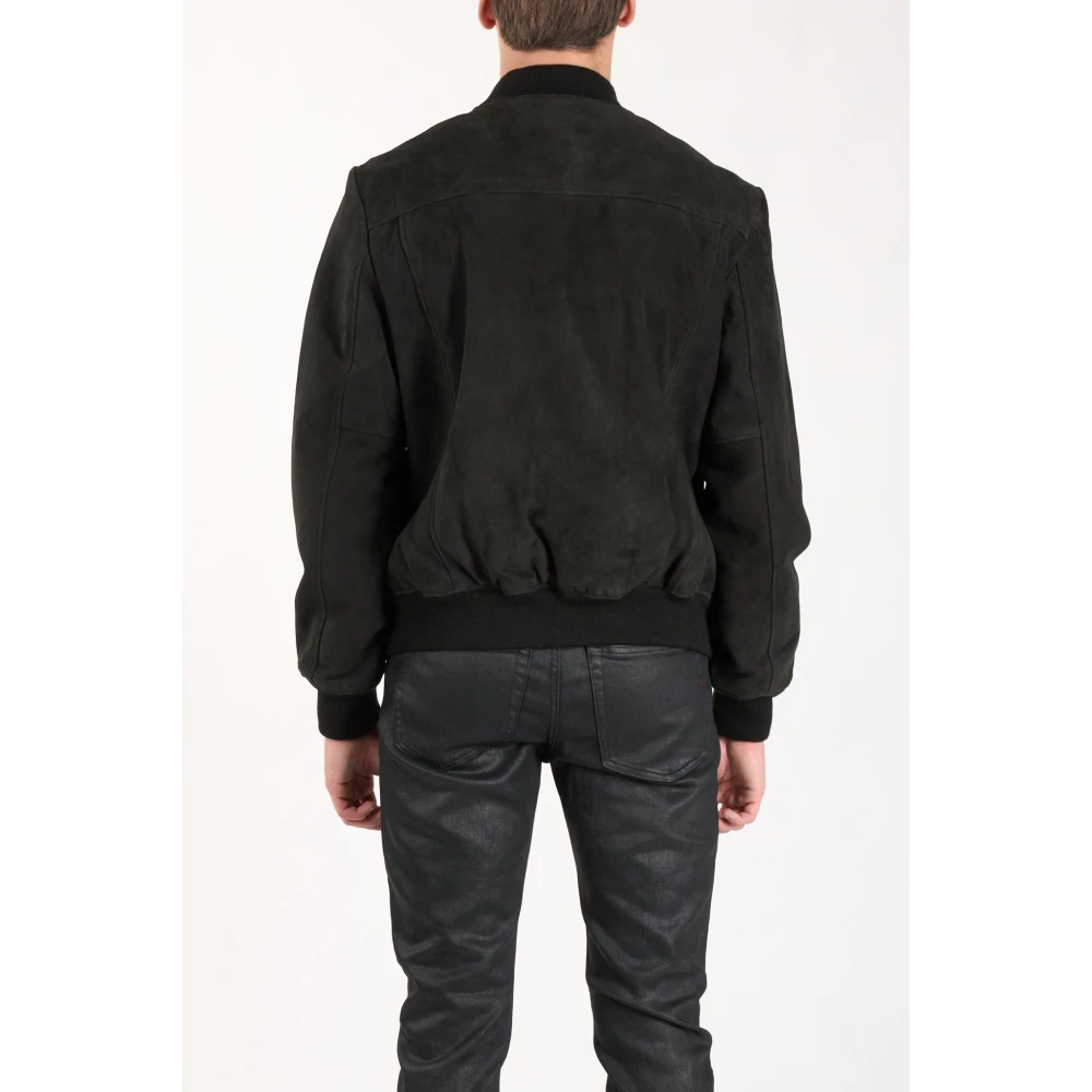 Schott NYC Suède Bomberjack met ritssluiting Black Heren