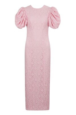 pink-balloon-sleeve-dress-with-back-slit
