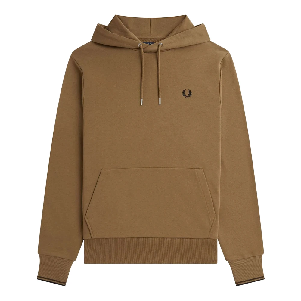 Fred Perry Bruine hoodie met iconische details Brown Heren