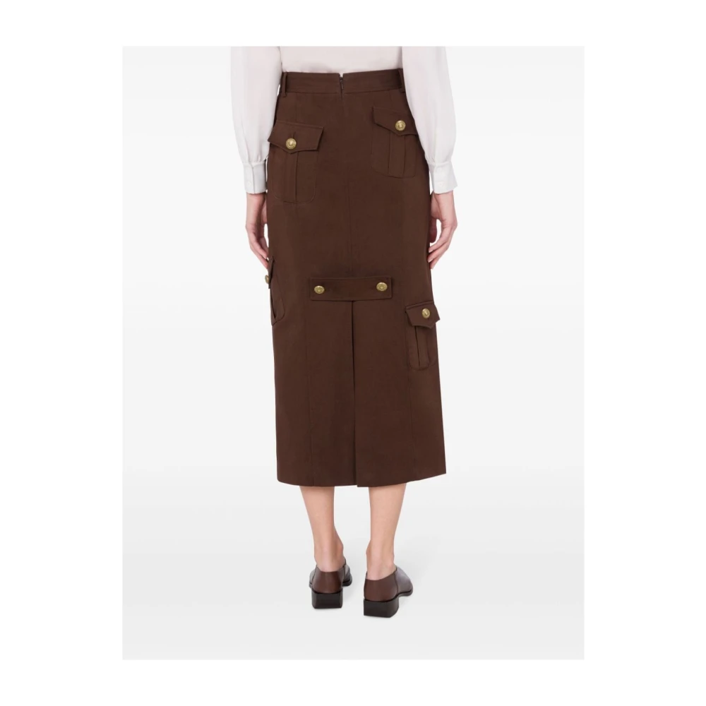 Moschino Bruine rok met riemlussen Brown Dames