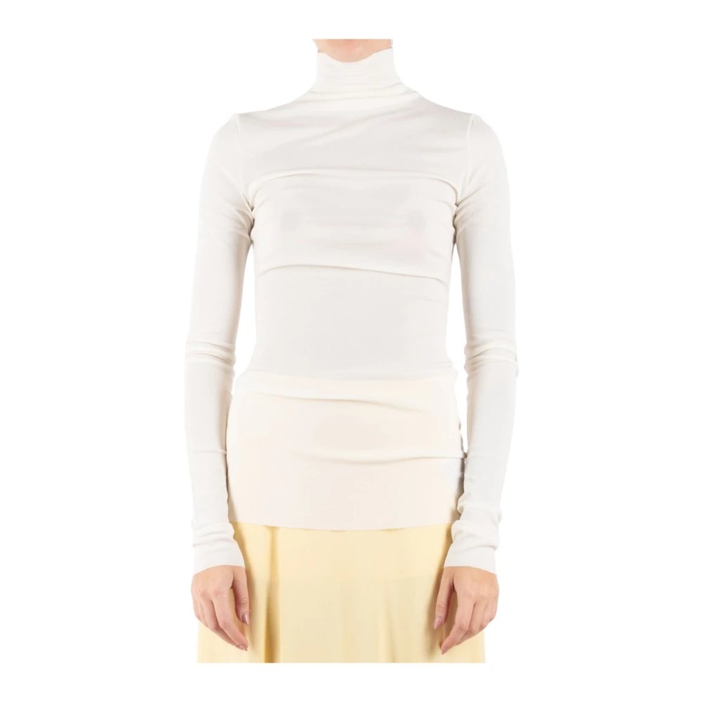 Jil Sander Zijden Cocco Shirt Gemaakt in Italië White Dames