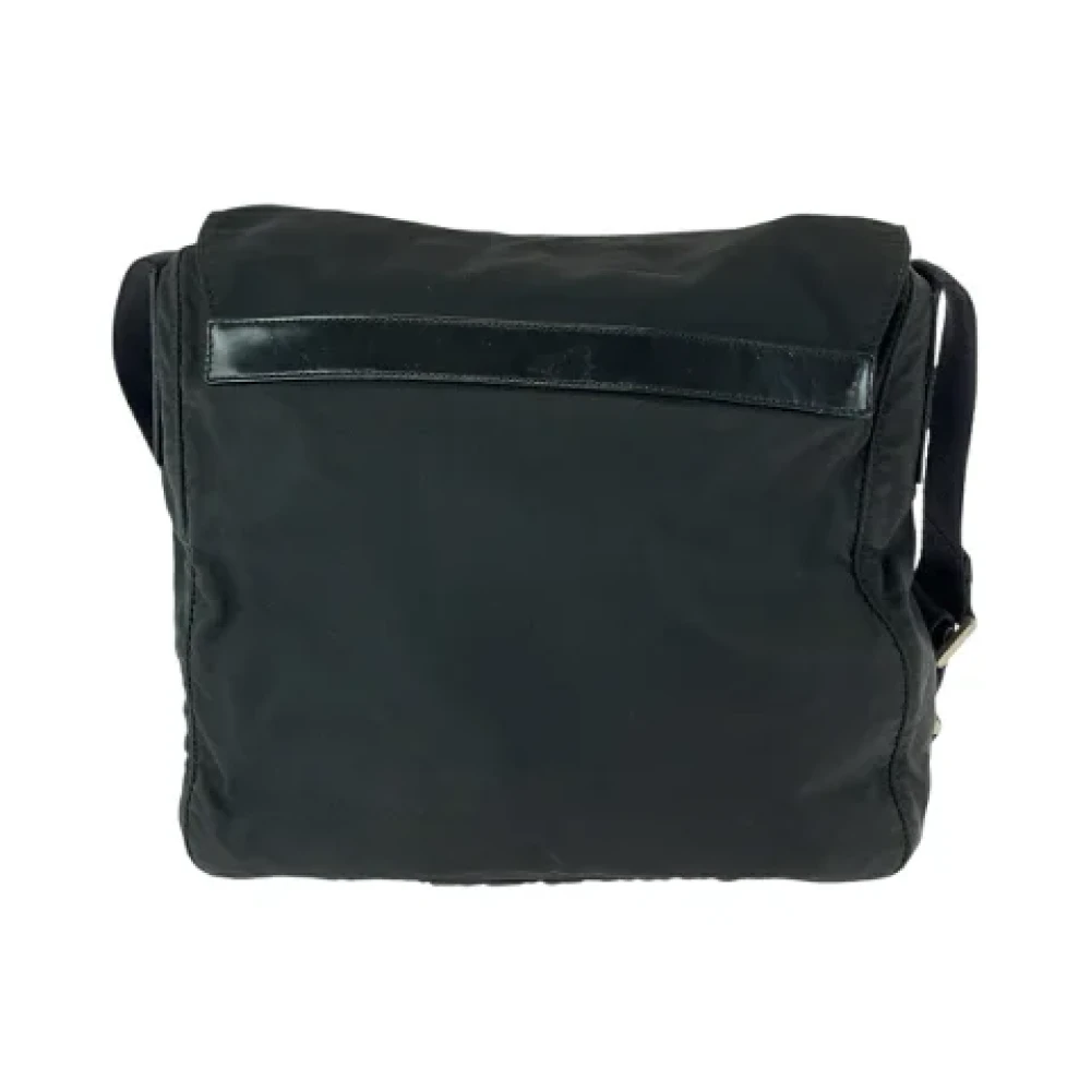 Prada Vintage Pre-owned Canvas shoulder-bags Black Heren