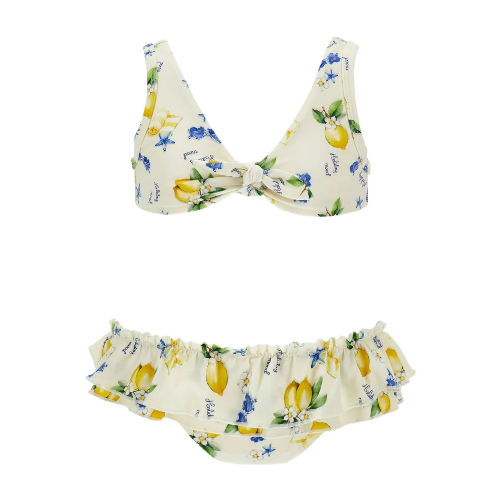 Monnalisa , Kids Bikinis, Female, Multicolor, 12 Y | 152 Cm, Bikini Limoni Rouches