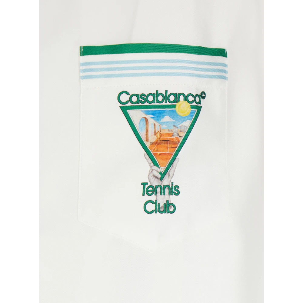 Casablanca Wit Bowling Shirt met Logo Detail White Heren