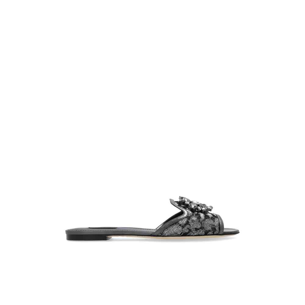 Dolce & Gabbana Gray Sliders, Female, 8 Uk, Bianca Slides