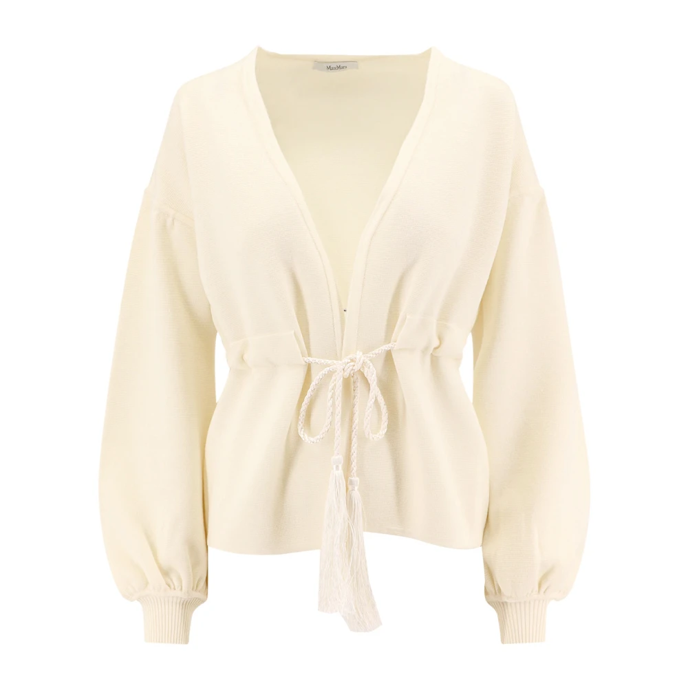 Max Mara Women's White Cardigans,, Jumper V-Neck Long Sleeve Large