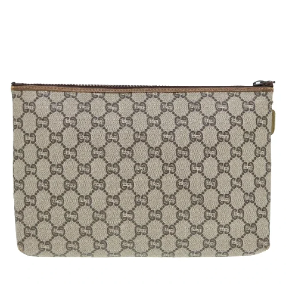 Gucci Vintage Pre-owned Canvas clutches Beige Dames