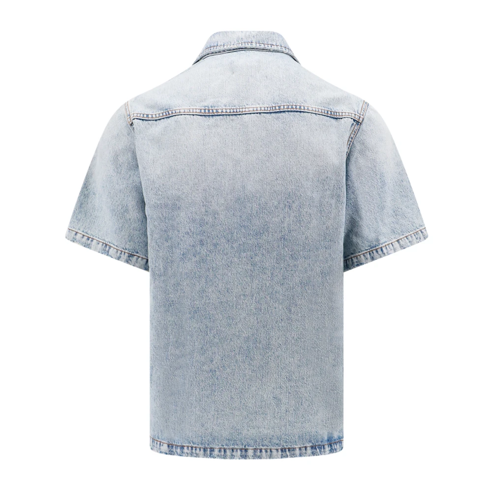 Haikure Denim Overhemd met Gebruikt Effect Blue Heren