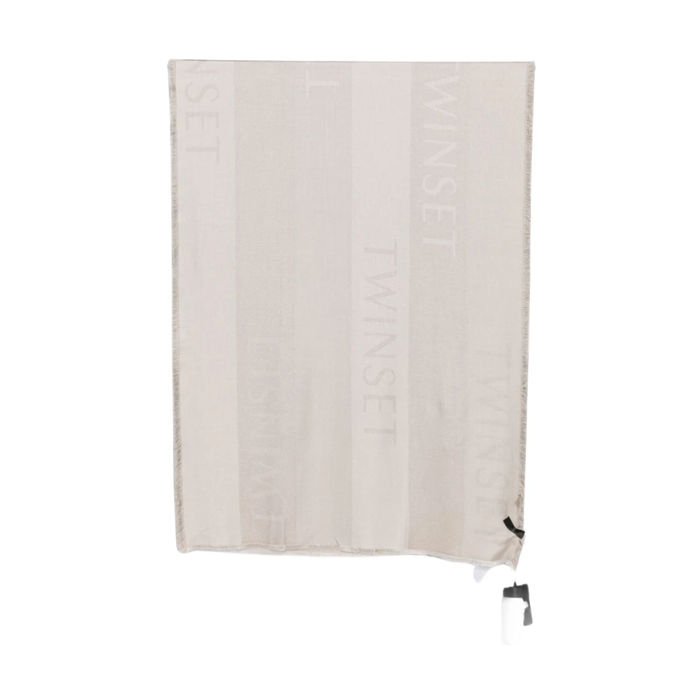 Twin Set Jacquard Stole With Logo - Immagine 3