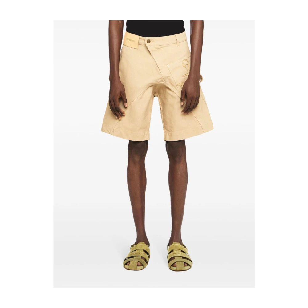 JW Anderson Bruine Twisted Bermuda's voor Mannen Brown Heren