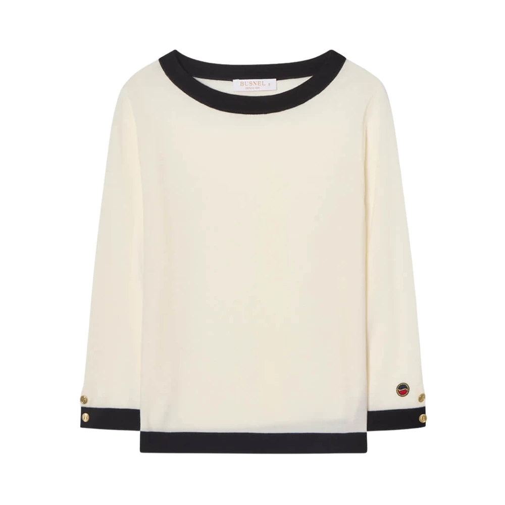 Busnel Helen Top Ecru Black Beige Dames