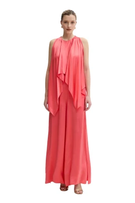 Ärmlös jumpsuit med rund hals