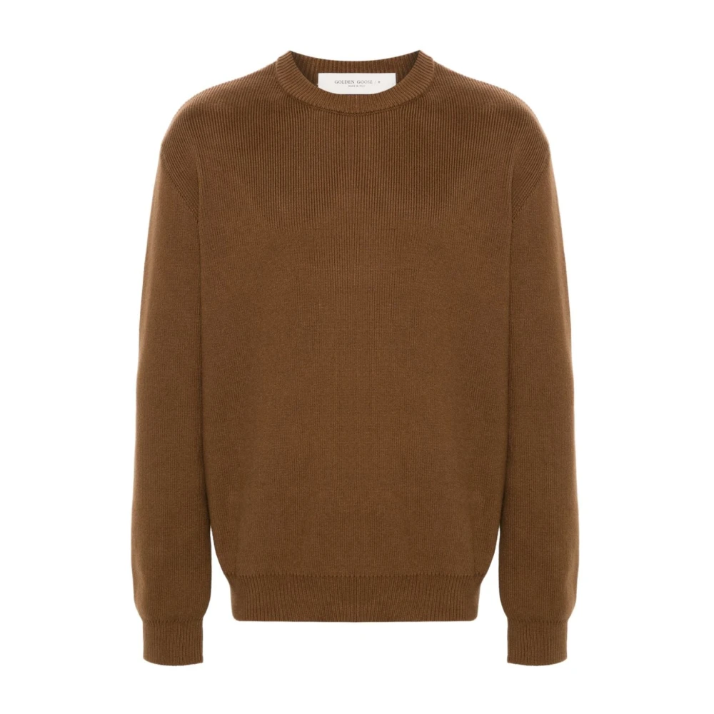 Golden Goose Bruine Geribbelde Sweater Aw24 Brown Heren