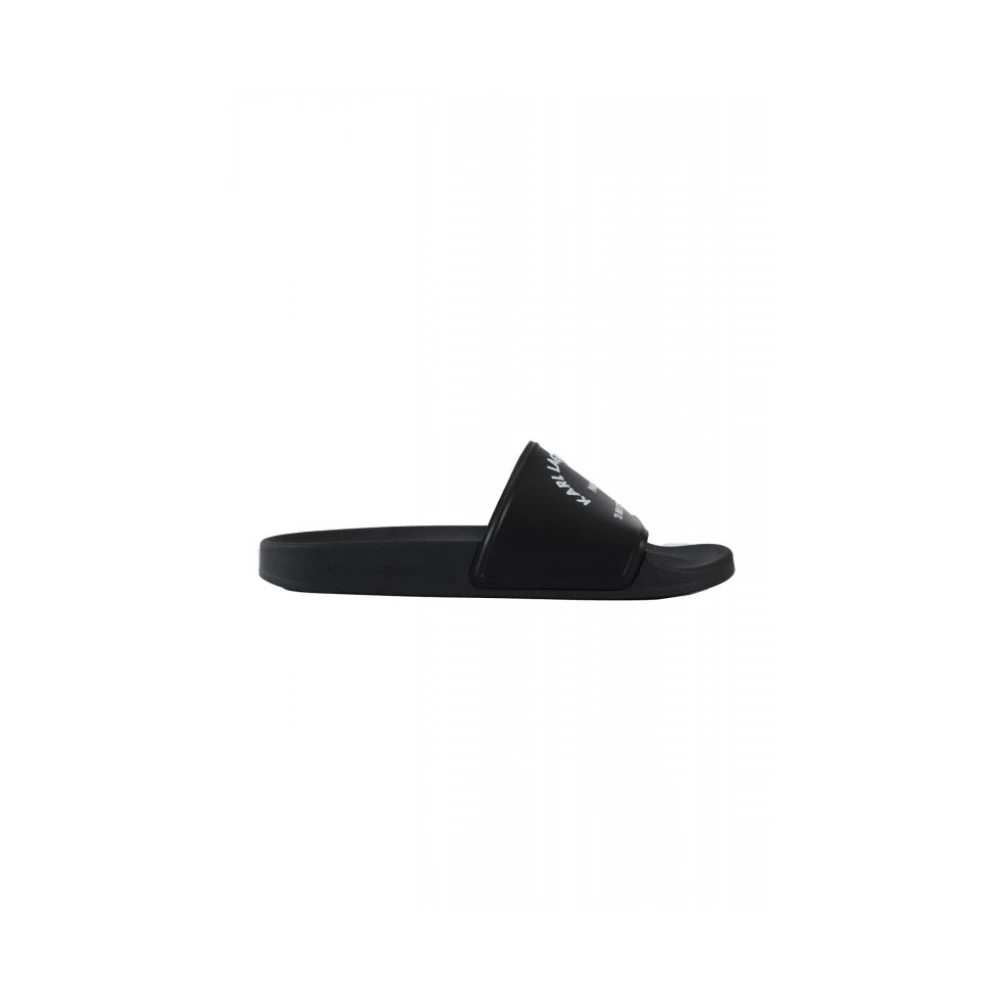 Karl Lagerfeld Black Sliders, Male, 10 Uk, Kondo Maison Slide