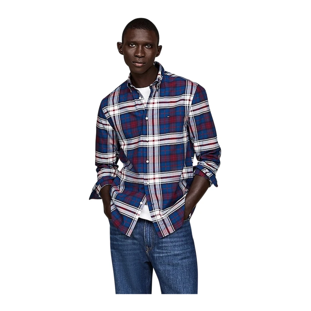 Tommy Hilfiger Casual Donkerblauw Overhemd Multicolor Heren