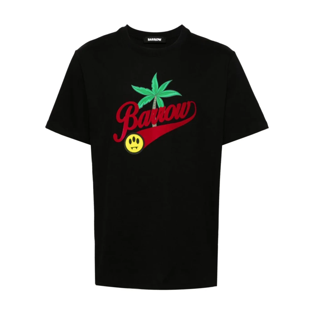Barrow Bedrukte Crewneck T-shirts en Polos Black Heren