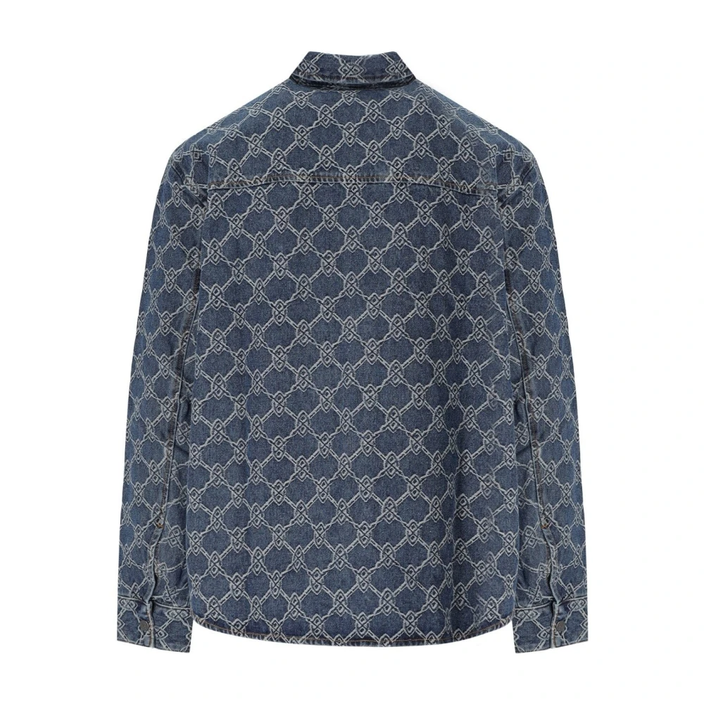 Daily Paper Blauwe Jacquard Shield Overhemd Jas Blue Heren