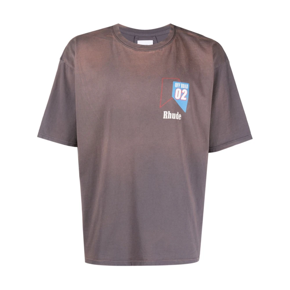 Rhude O2 Off-Road Print T-shirt Gray Heren